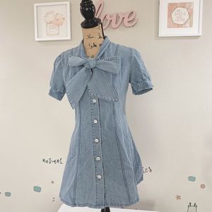 Jean dress with bow